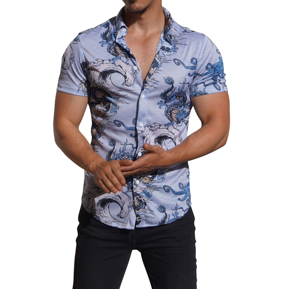 John Leopard Camisa Sublimada Manga Corta