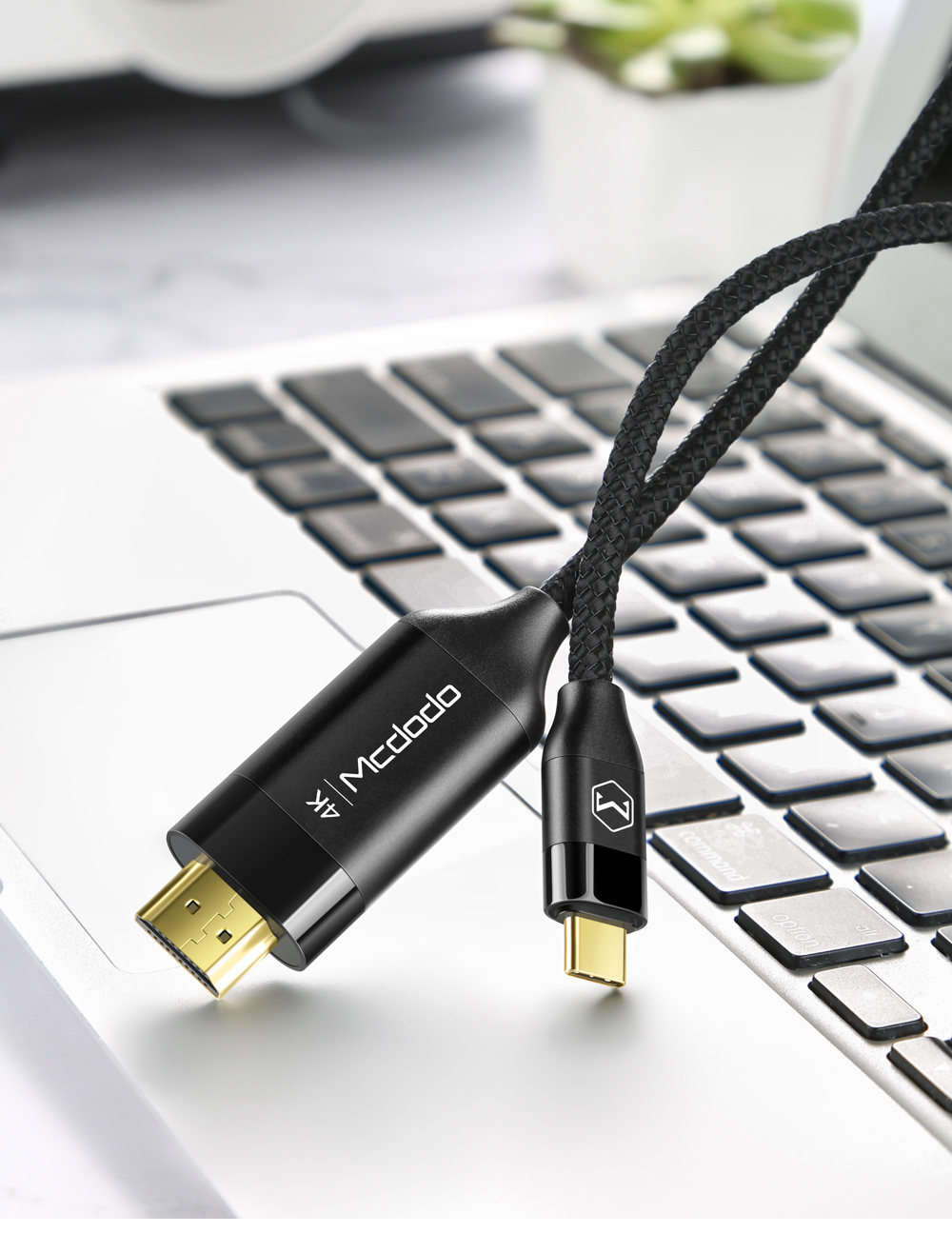 Cable USB Tipo C a HDMI 4K Reforzado con Chapa de Oro 2m.