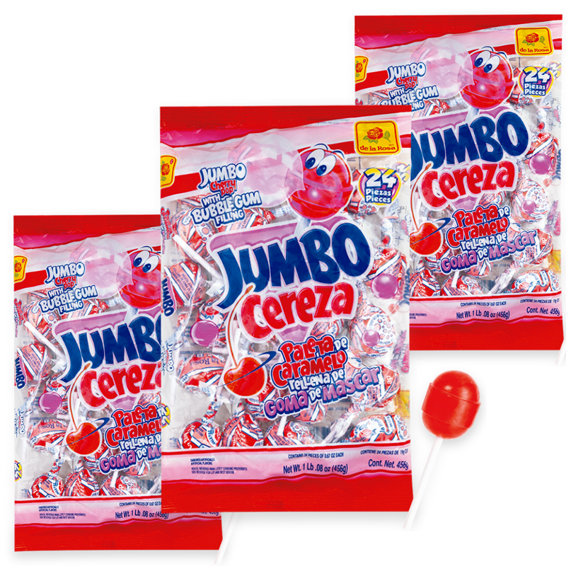 Paquete 6 Paletas Jumbo de la rosa 24 piezas c/u