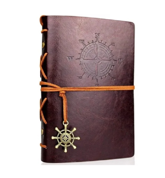 Libreta Vintage De Piel Grande Cafe