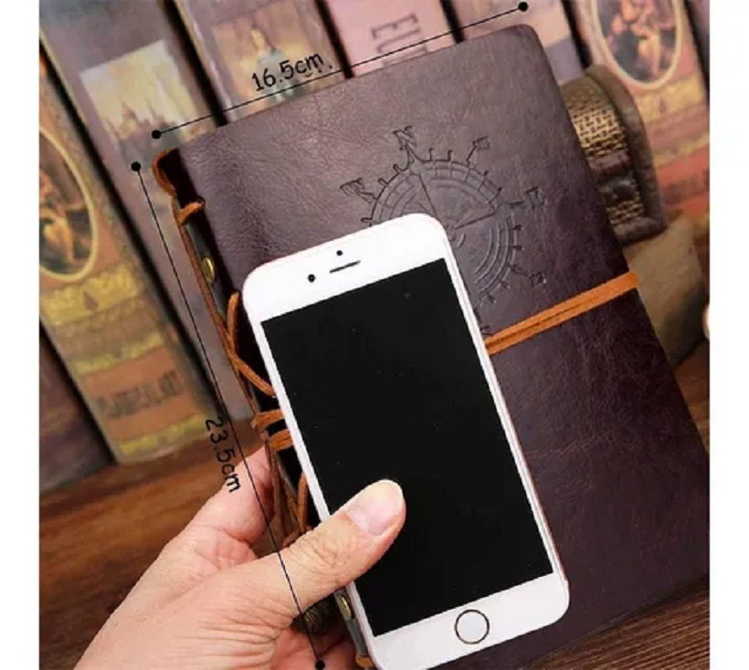 Libreta Vintage De Piel Grande Cafe