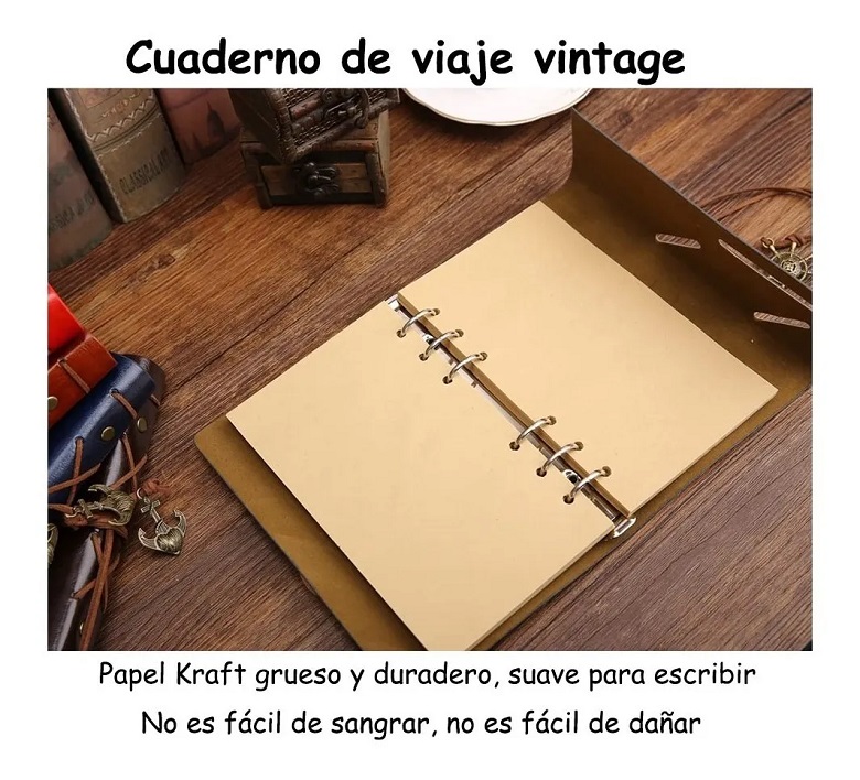 Libreta Vintage De Piel Grande Cafe