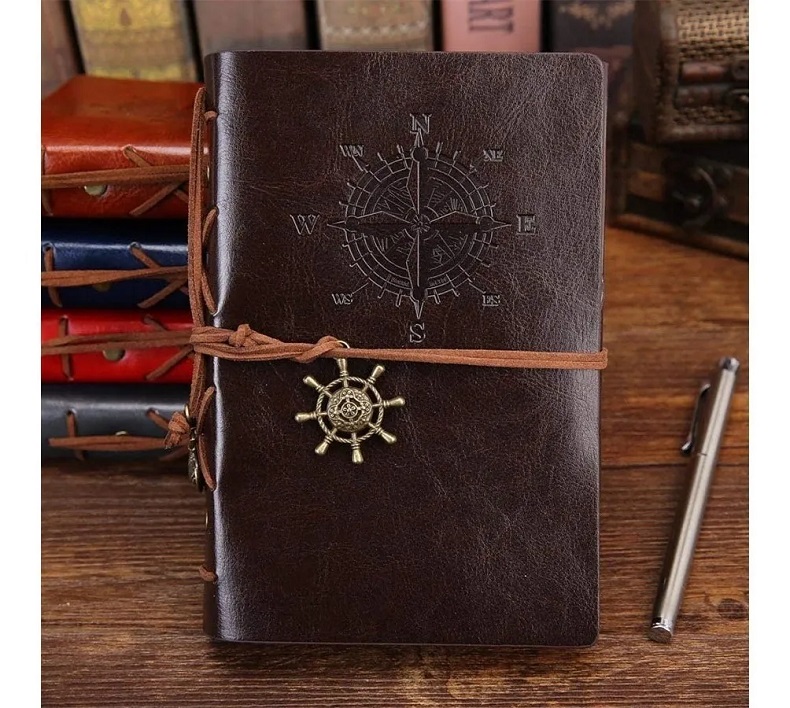 Libreta Vintage De Piel Grande Cafe