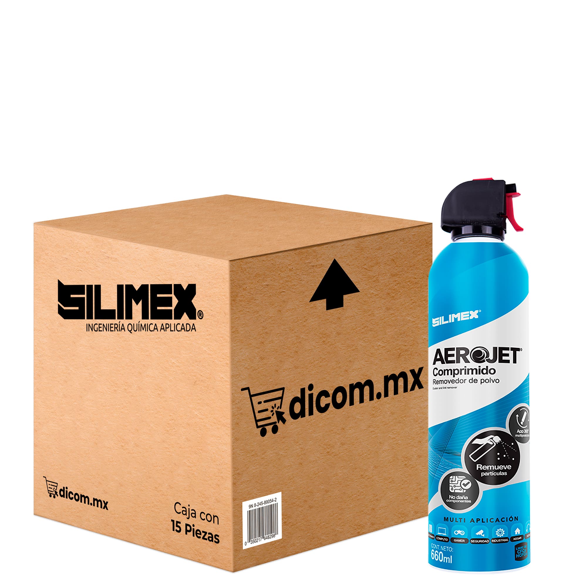 Aire comprimido, Silimex Silijet Aerojet 360, 660 ML, caja con 15 piezas.