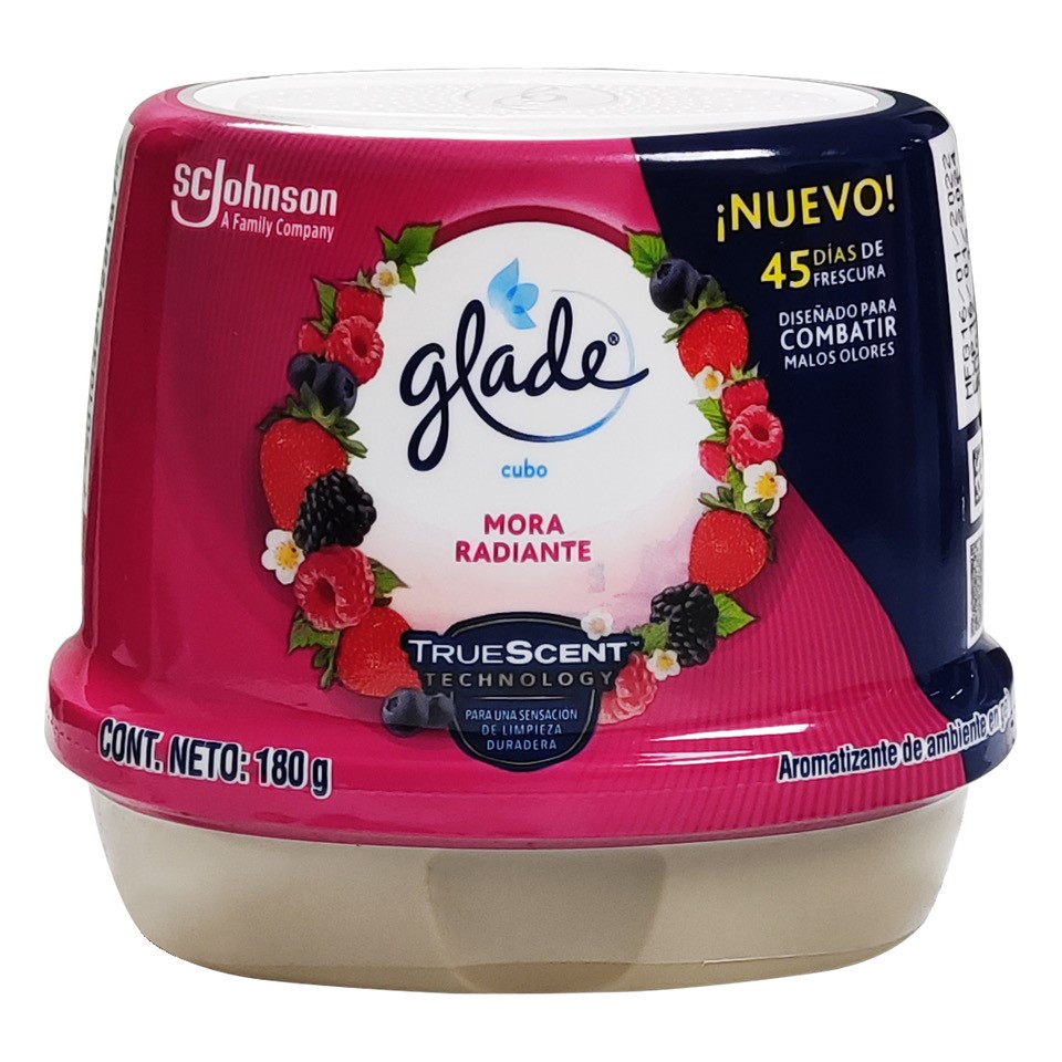 Glade Aromatizante Cubo En Gel Mora Radiante 180 G.