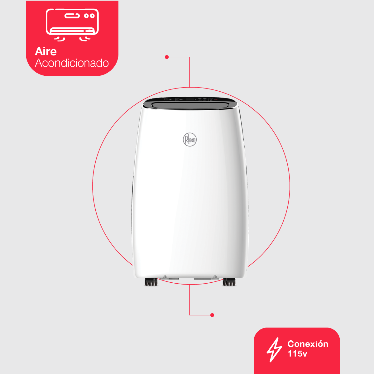 Aire Acondicionado Portatil Rheem 12000 BTUS 110V Frio Calor 