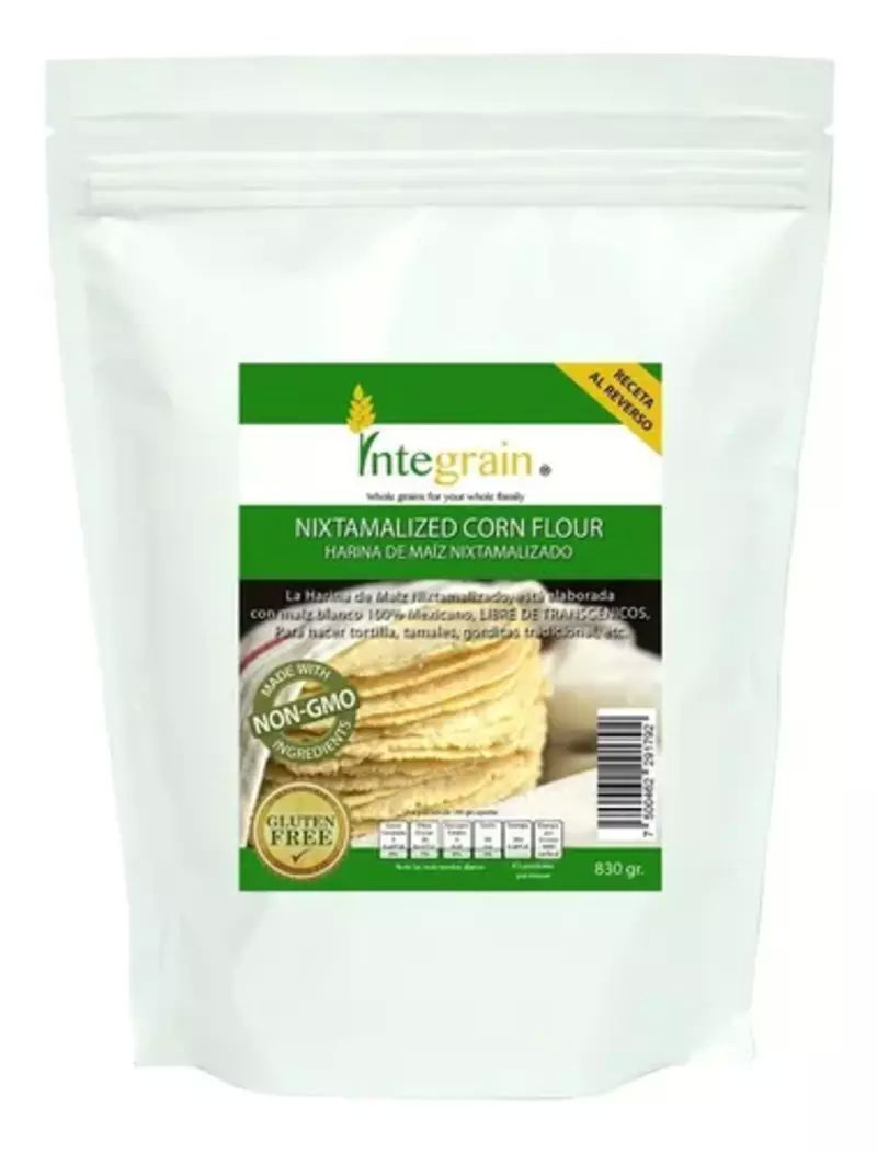 Harina De Maíz Nixtamalizado 830g Integrain Libre De Gluten