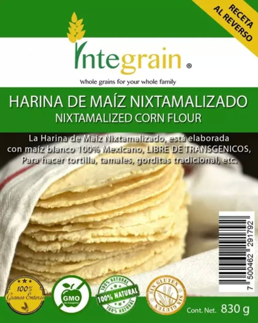 Harina De Maíz Nixtamalizado 830g Integrain Libre De Gluten