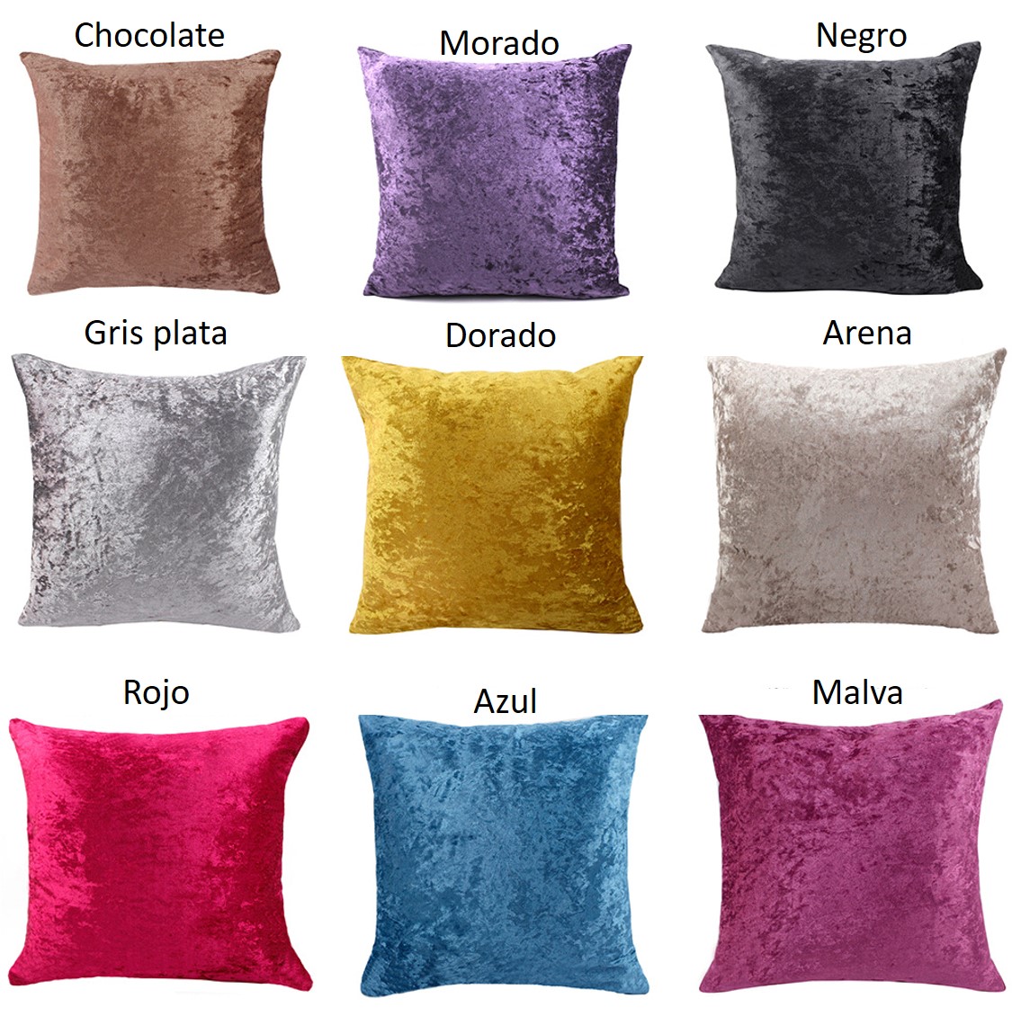 Funda De Cojín Decorativo Moderno Terciopelo Glitter Morado