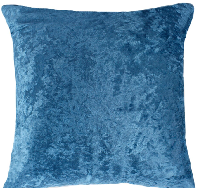 Funda De Cojín Decorativo Moderno Terciopelo Glitter Azul