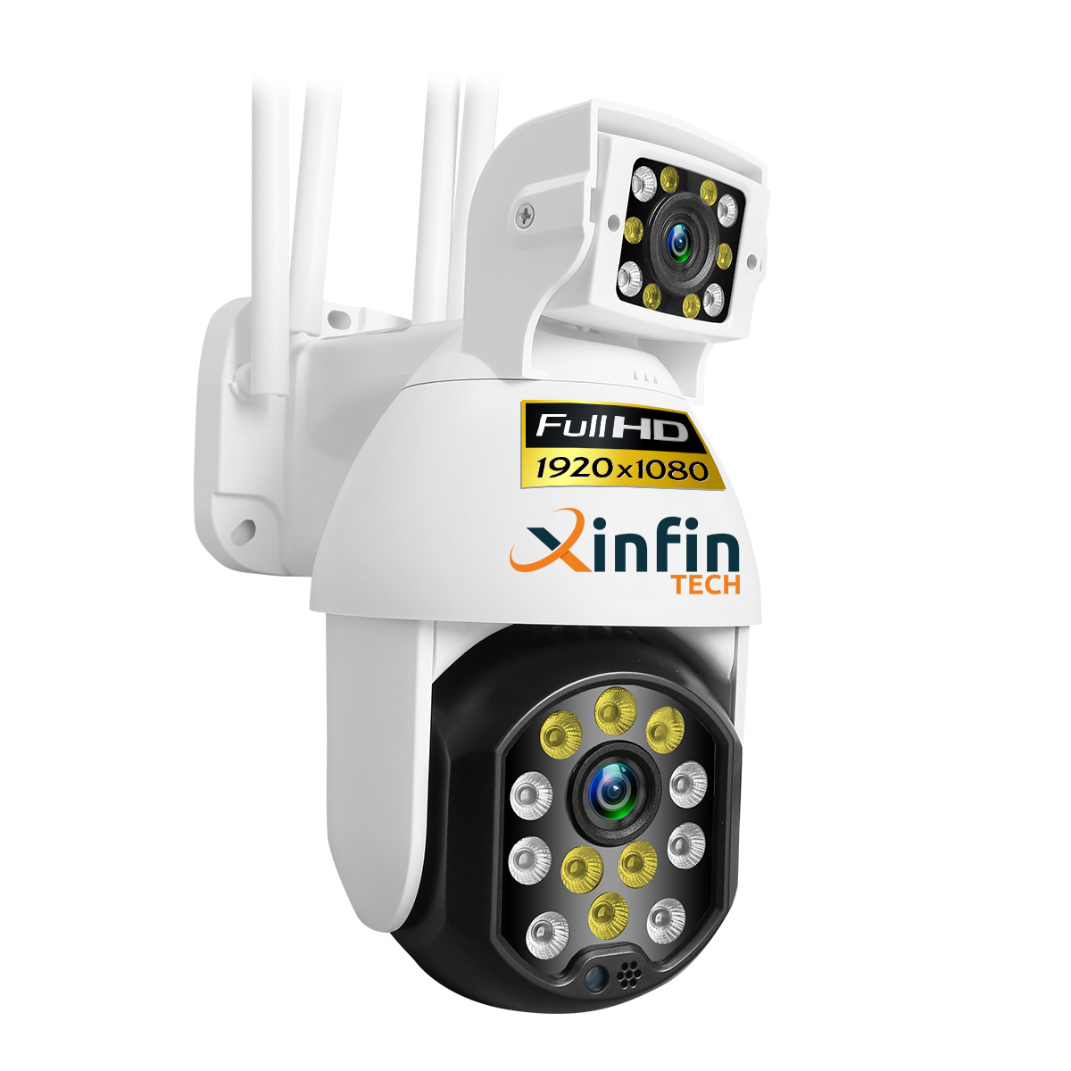 Cámara Domo Doble Lente Ip Wifi Exterior Robótica FHD 2Mpx