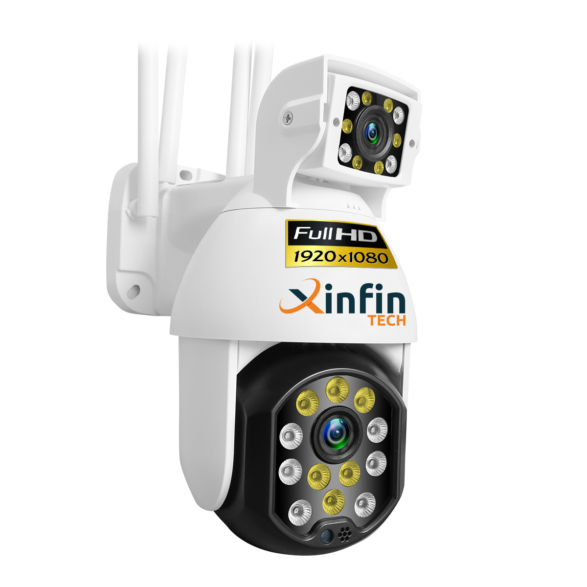 1 x cámara de seguridad inalámbrica con bombilla WiFi, vigilancia domo,  cámara de visión nocturna de doble luz, 1080P JM