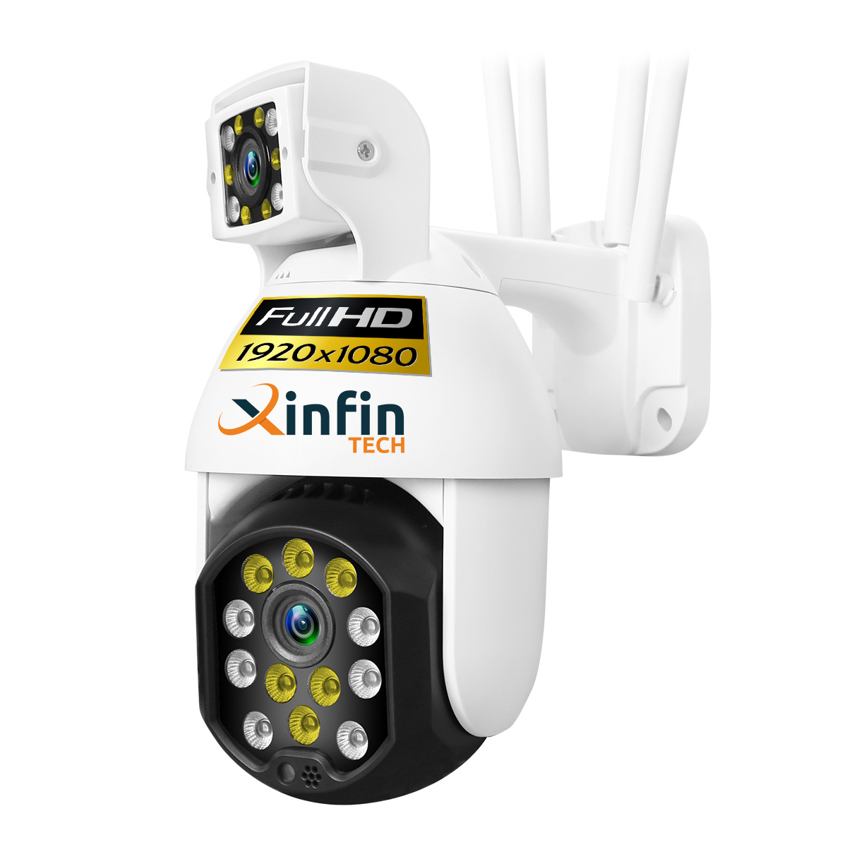Cámara Domo Doble Lente Ip Wifi Exterior Robótica FHD 2Mpx