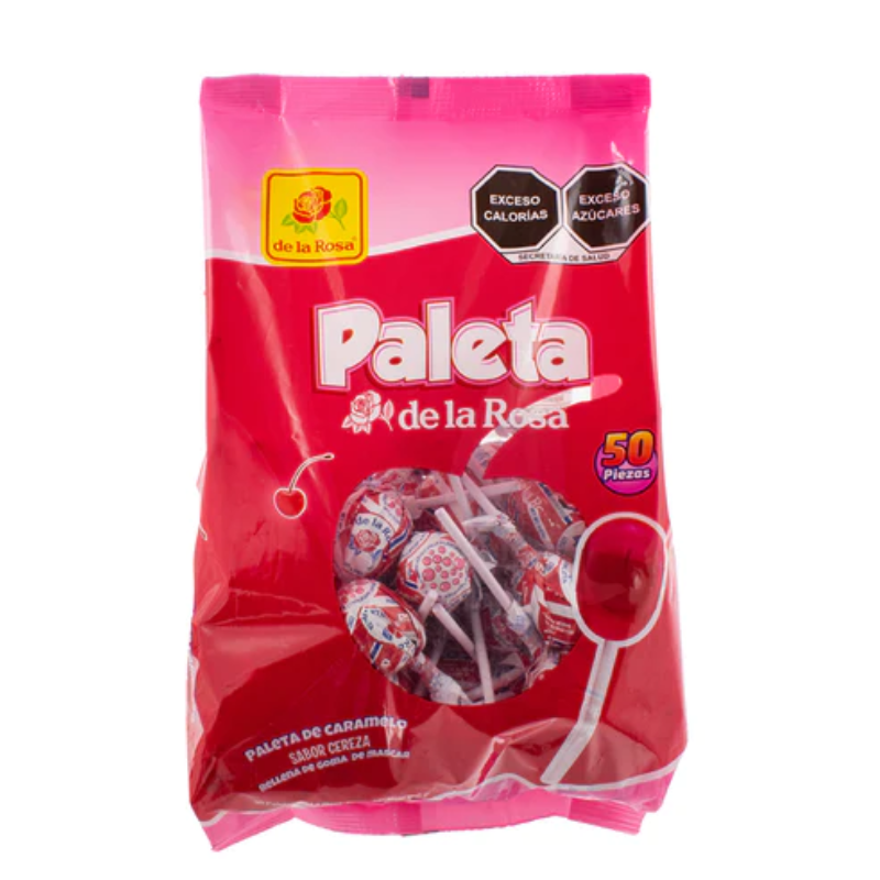 PALETA JUMBO CEREZA 50 PIEZAS