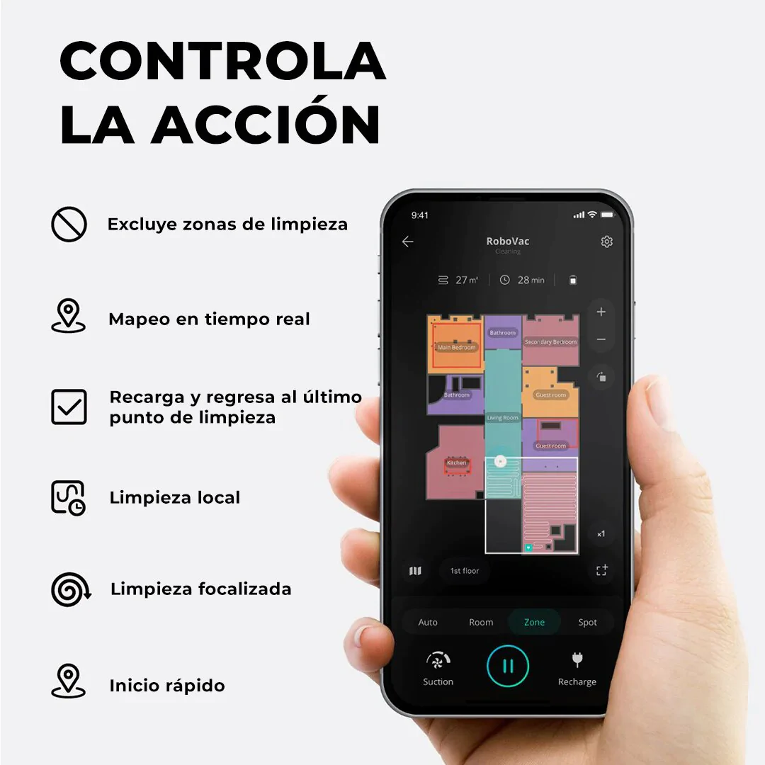 Aspiradora Robot Inteligente X8 2000Pa Google Assistant y Alexa