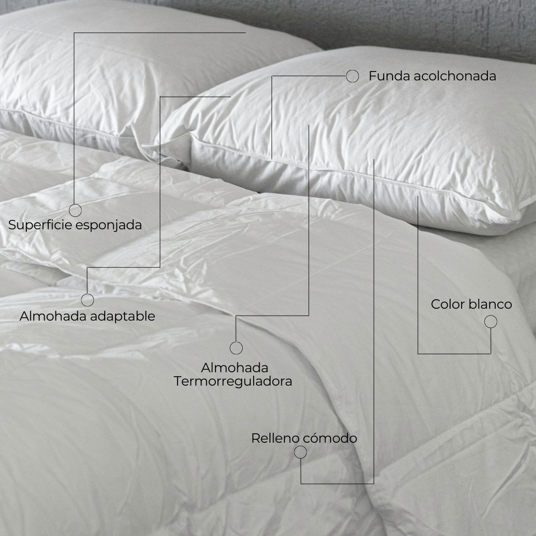 Almohada Premium De Pluma y Down Natural - King