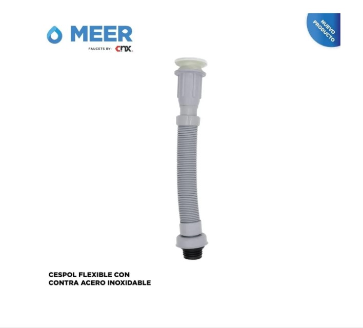  Contra Canasta en Acero Inoxidable con CESPOL Flexible de 11/4" con Cierre Giratorio