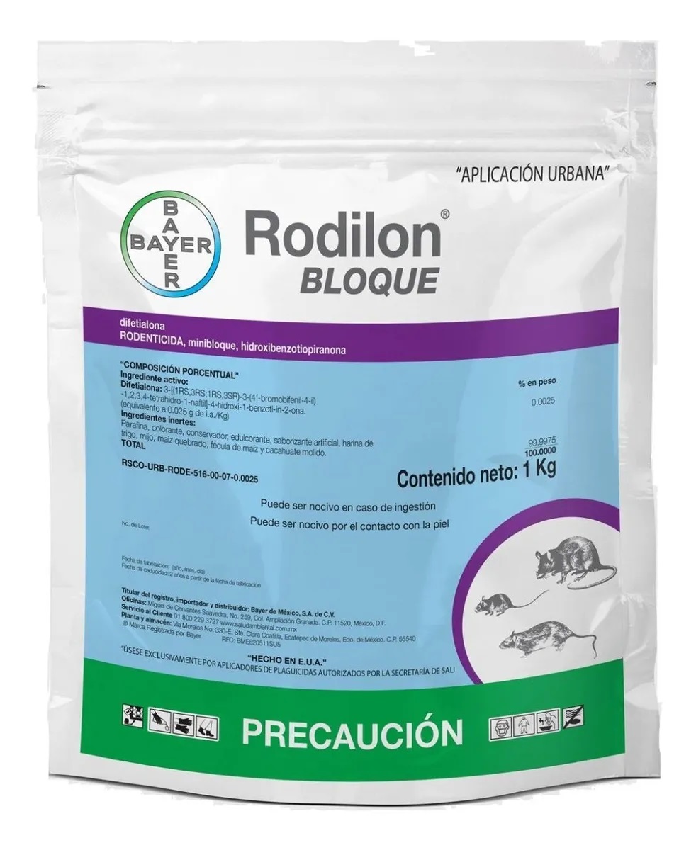 Rodilon Bloque 1 Kg Bayer Rodenticida
