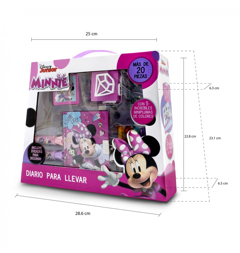 Diario secreto de Minnie Mouse Disney con candado para niñas libreta para dibujar