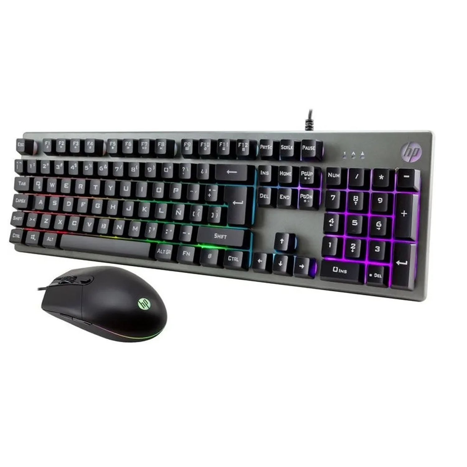 Kit Teclado Y Mouse Hp Usb Led Para Gamer Español Km300f
