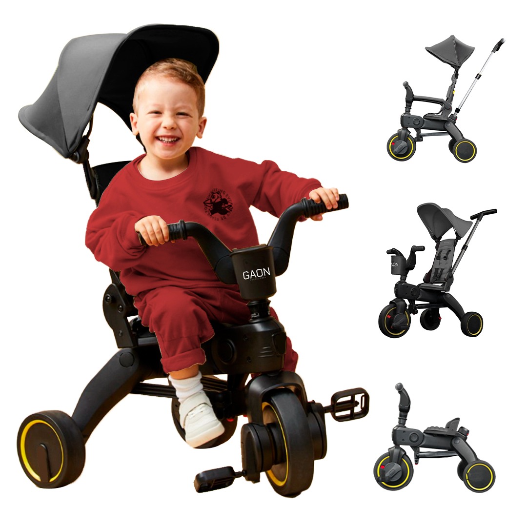 Triciclo Tipo Carreola Plegable Portatil Reclinable 4 En 1