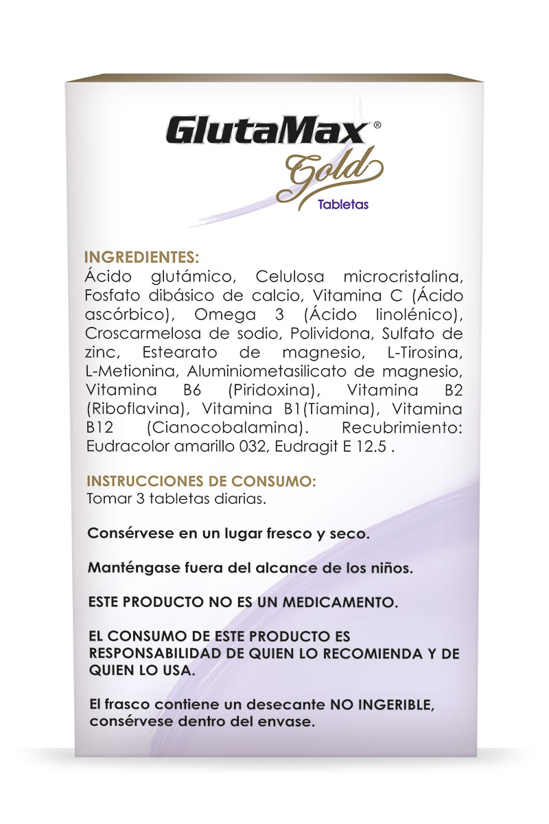 Glutamax Gold, 60 Tabletas, Adulto Mayor, 0.66 g c/u, Omega 3