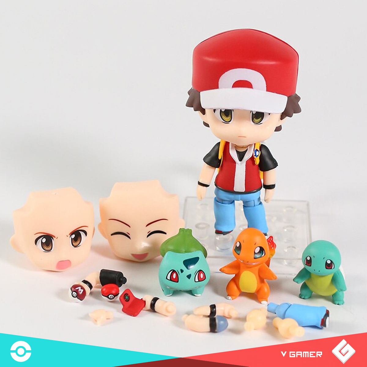 Figura Pokemon Coleccionable Red Charmander Squirtle Bulbasaur Acción