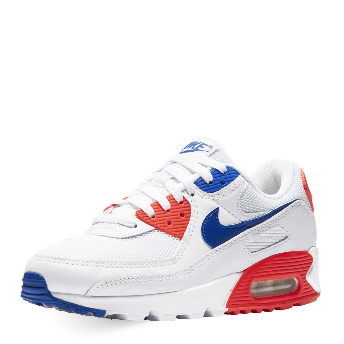 TENIS NIKE AIR MAX 90 BLANCO CON NARANJA Y AZUL (CT1039-100)