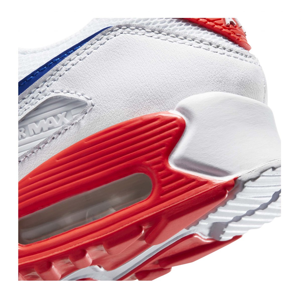 TENIS NIKE AIR MAX 90 BLANCO CON NARANJA Y AZUL (CT1039-100)