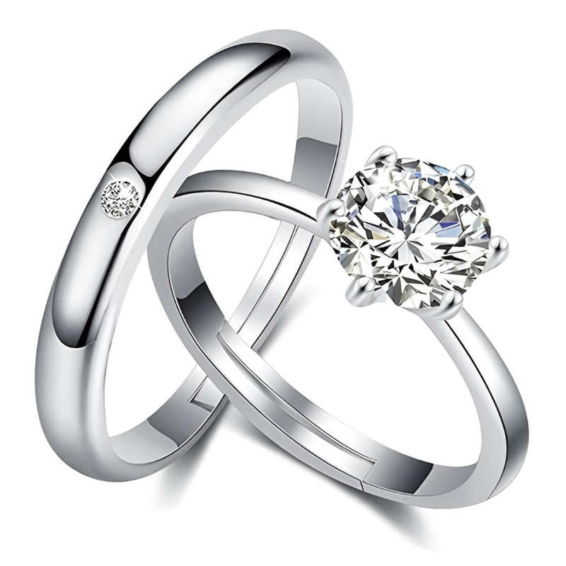 2 Anillos Duo Promesa Amor Parejas