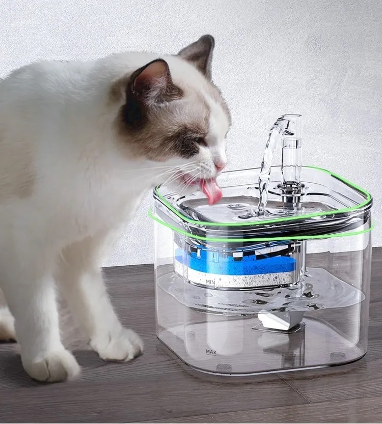 Fuente de agua para mascotas, dispensador de agua para perros, filtro  automático, bomba ultrasilenciosa, 74 oz/2.2 L para gatos, perros,  múltiples