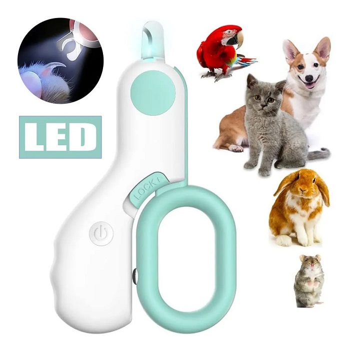 Cortauñas Led Cuidado Kit Para Perros Y Gatos Verde