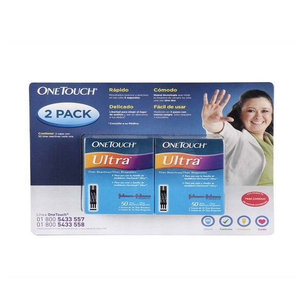 Tiras Reactivas OneTouch Ultra 100 pzas