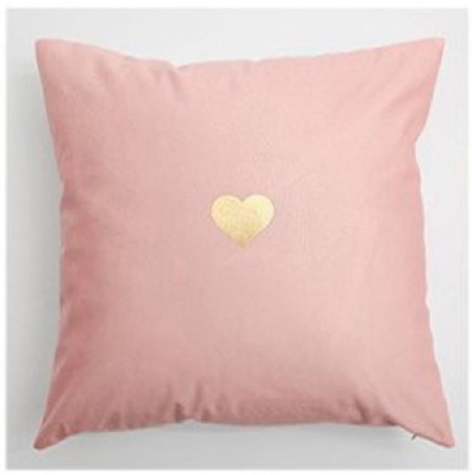 Juego 3 Fundas Cojines Decorativos Terciopelo Corazones Rosa