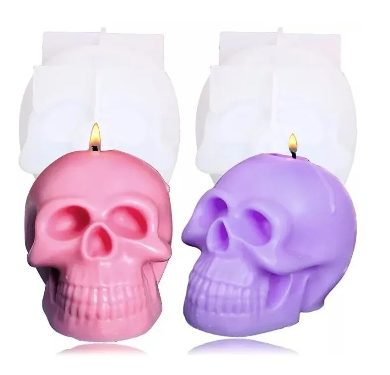 Molde Silicón Calavera Cráneo 3d Velas Resina Chocolate
