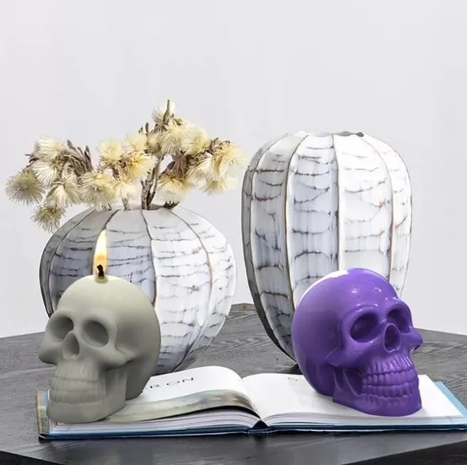 Molde Silicón Calavera Cráneo 3d Velas Resina Chocolate
