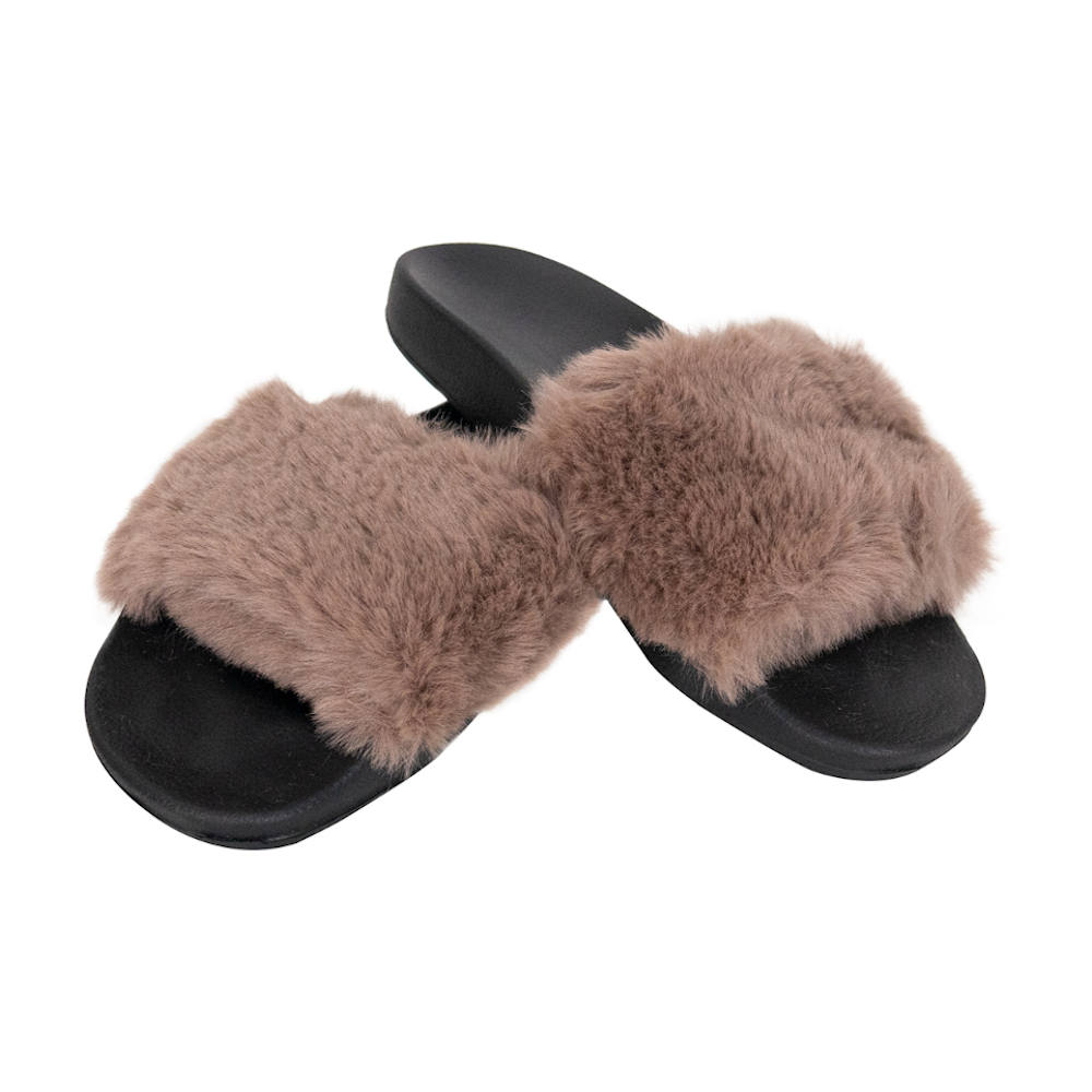 Pantuflas de peluche, cómodas y resistentes para dama