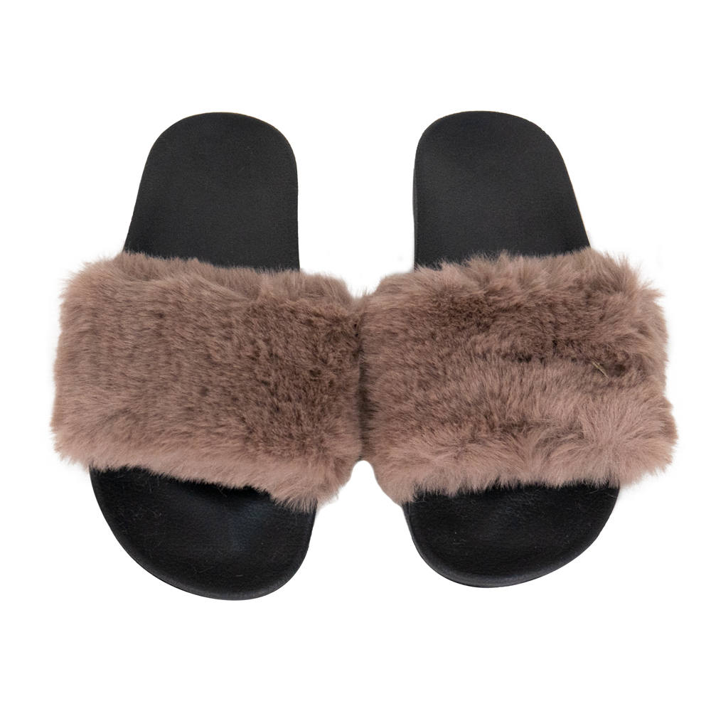 Pantuflas de peluche, cómodas y resistentes para dama