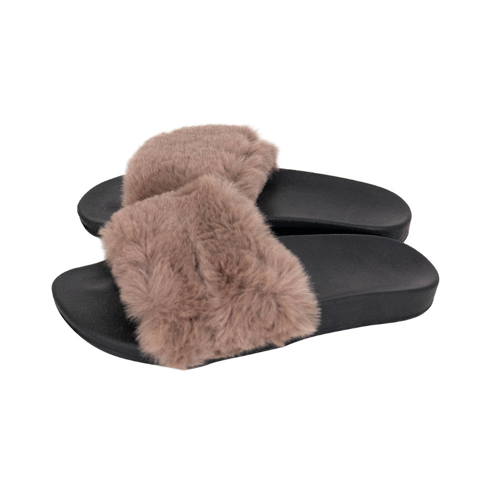 Pantuflas de peluche, cómodas y resistentes para dama