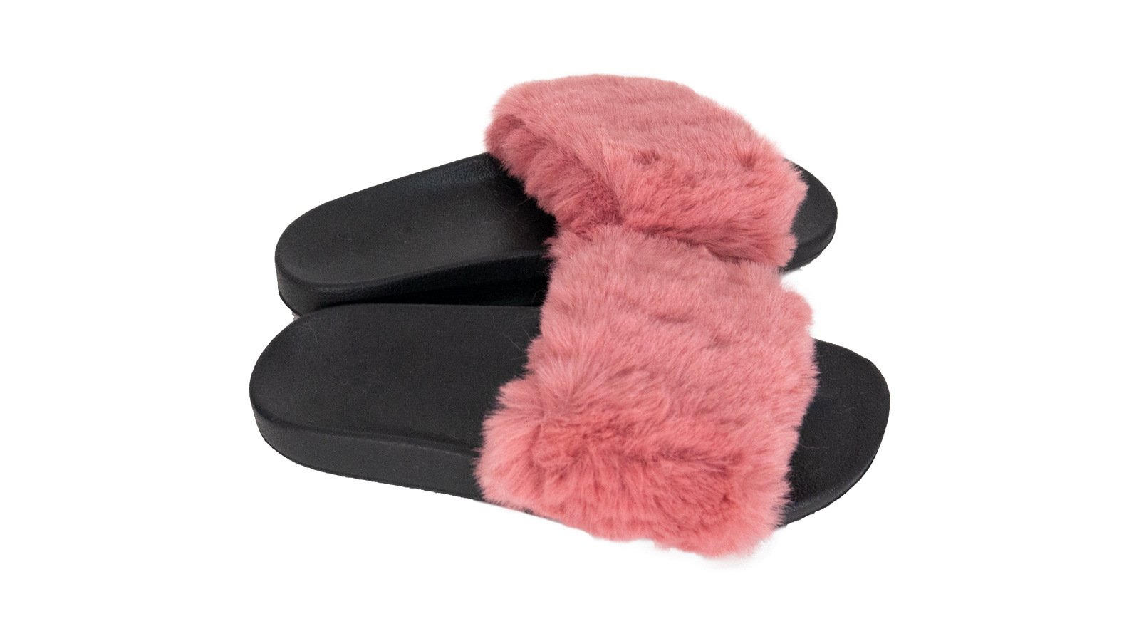 Pantuflas de peluche, cómodas y resistentes para dama