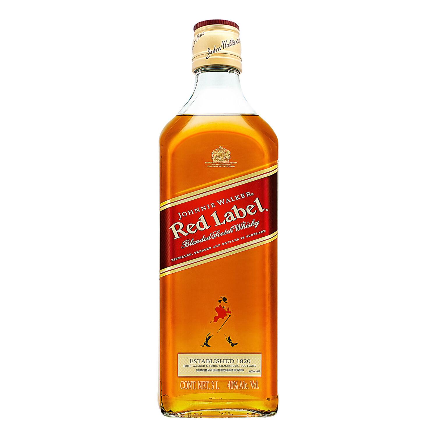Caja de 3 Whisky Johnnie Walker Blend Red Label 3 L 