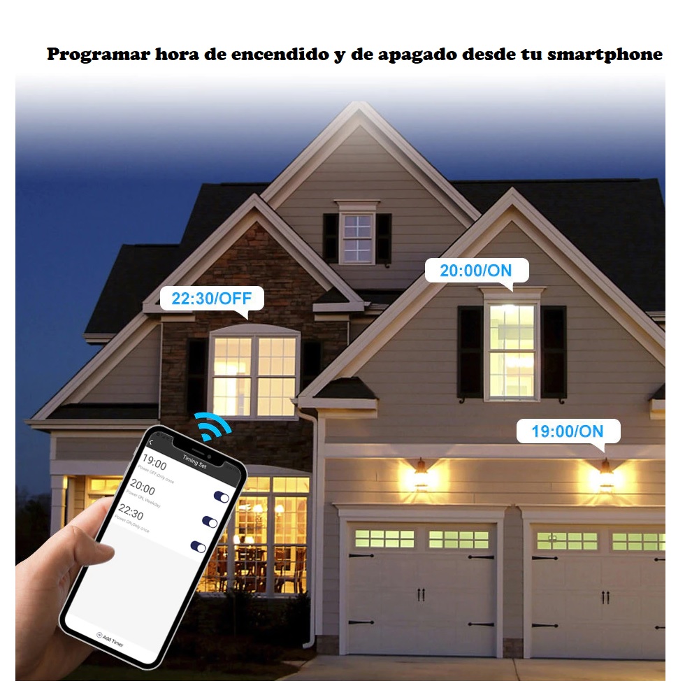 Bombilla inteligente luz blanco led WiFi foco asistente Google Home Alexa Siri Control por voz cel