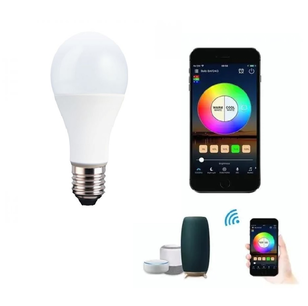 Bombilla inteligente luz blanco led WiFi foco asistente Google Home Alexa Siri Control por voz cel