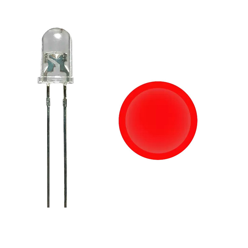 Led Ultrabrillante Rojo De 5mm Voltaje 1.8-2.2v 20mah 50 PZAS