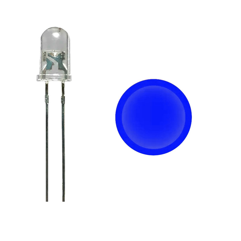 Led Ultrabrillante Azul De 5mm Voltaje 3.2-3.4v 20mah 50 PZAS