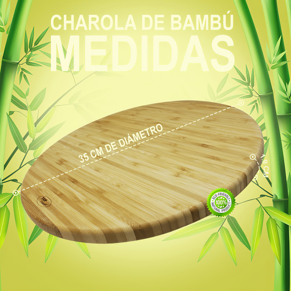 Bandeja giratoria de bamboo - Comprar en Arista Deco