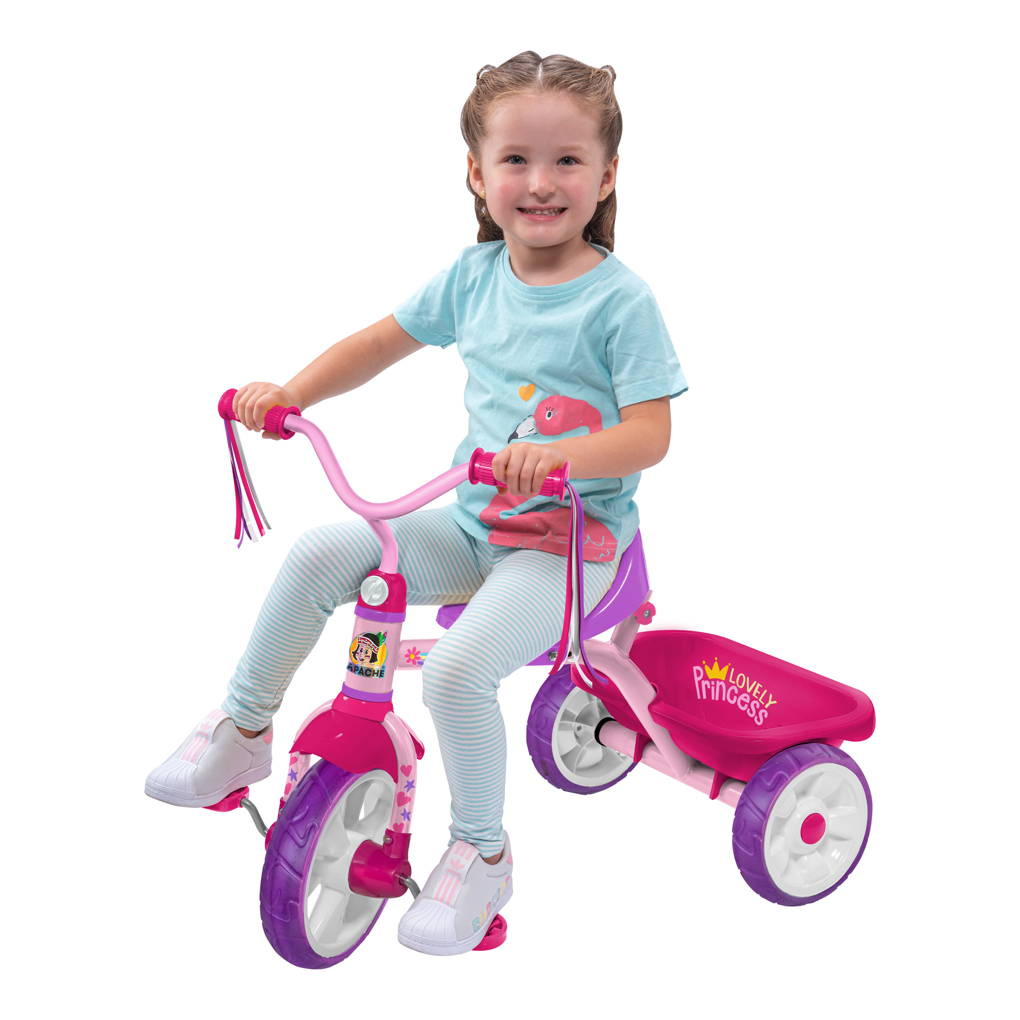 Triciclo Apache Trixie Lila con Cajuela Rosa