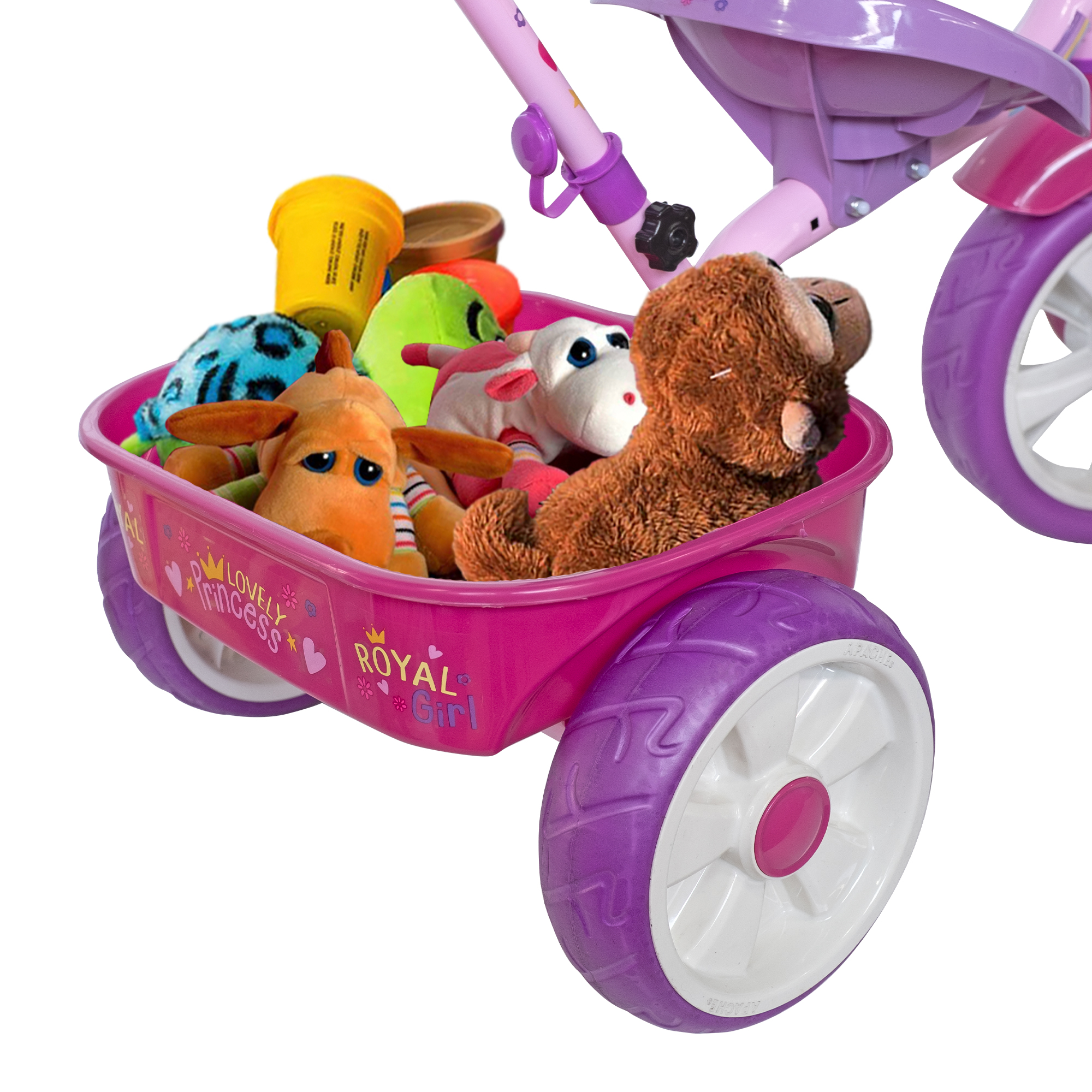 Triciclo Apache Lovely Princess con Barra Empuje y Bolsa