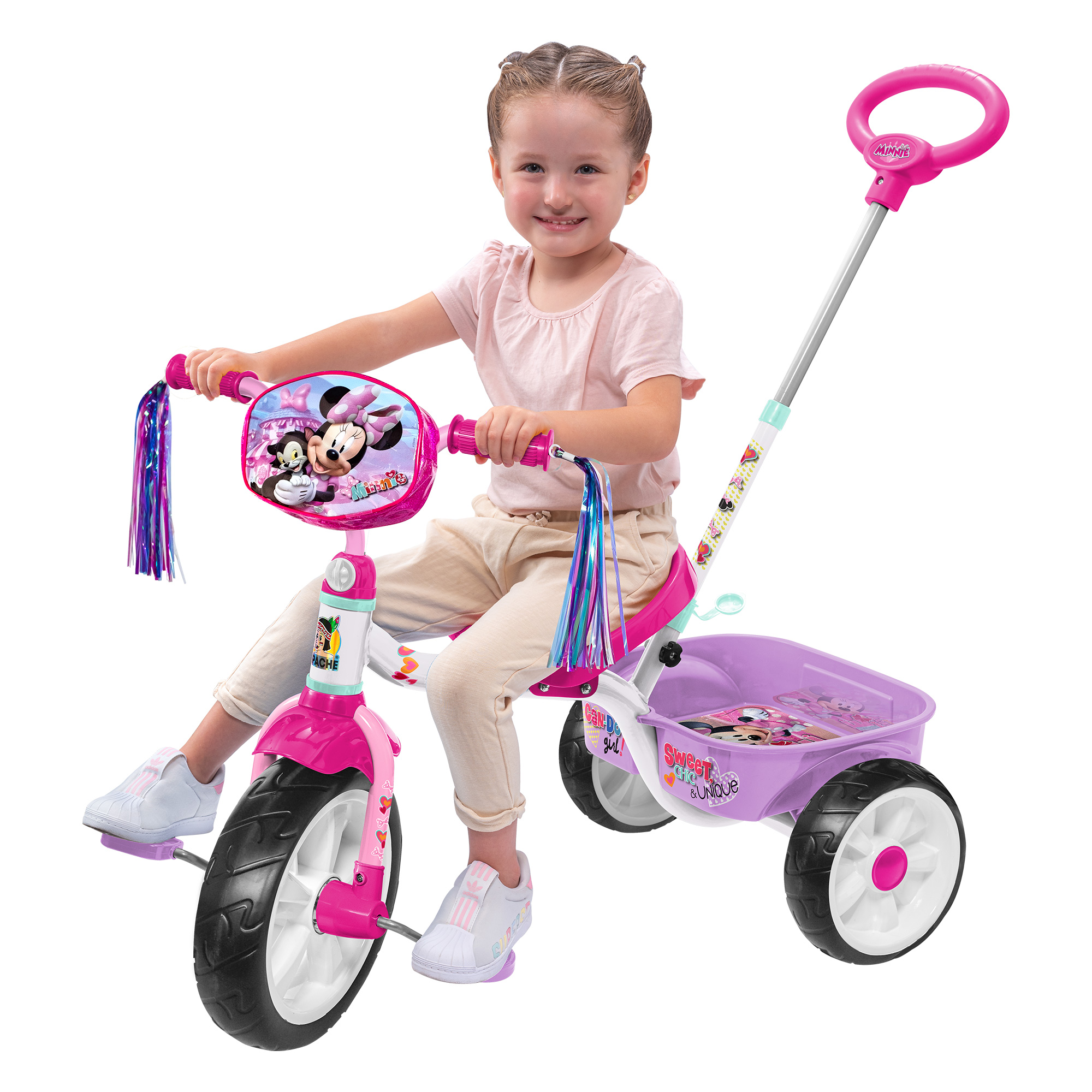  Triciclo Apache Minnie Cajuela Barra Empuje y Bolsa