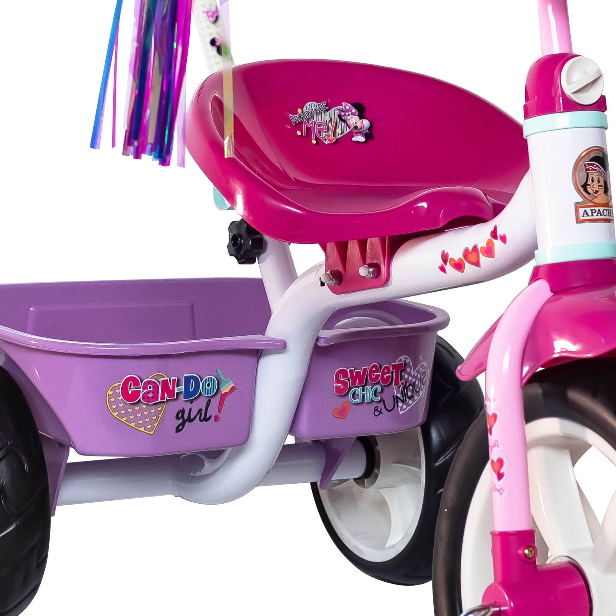  Triciclo Apache Minnie Cajuela Barra Empuje y Bolsa